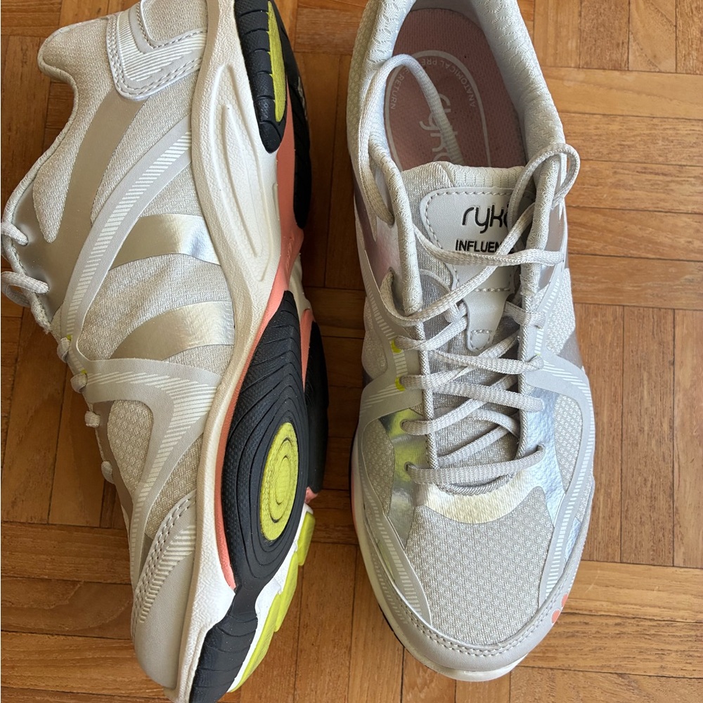 Ryka Pale gray and Peach Training Sneakers
